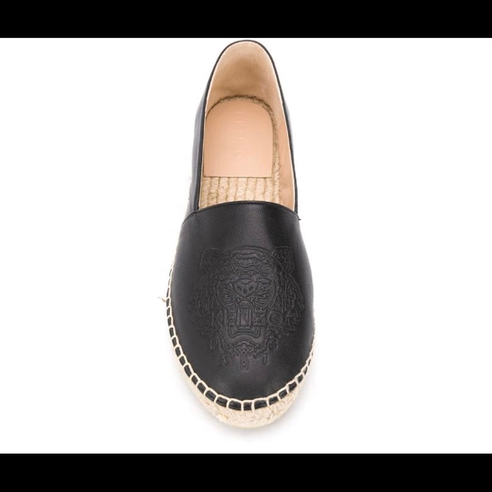 KENZO Black Leather Espadrille SIZE 9